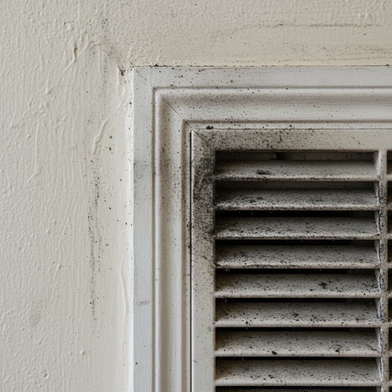 Detailed smoke and soot residue on a residential surface