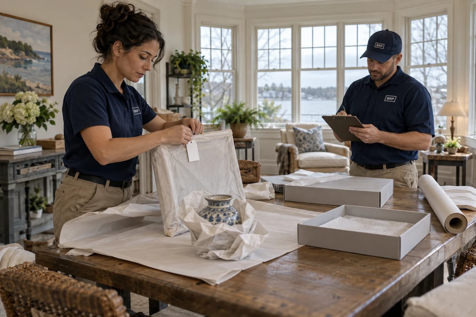Protected contents being labeled for organized handling