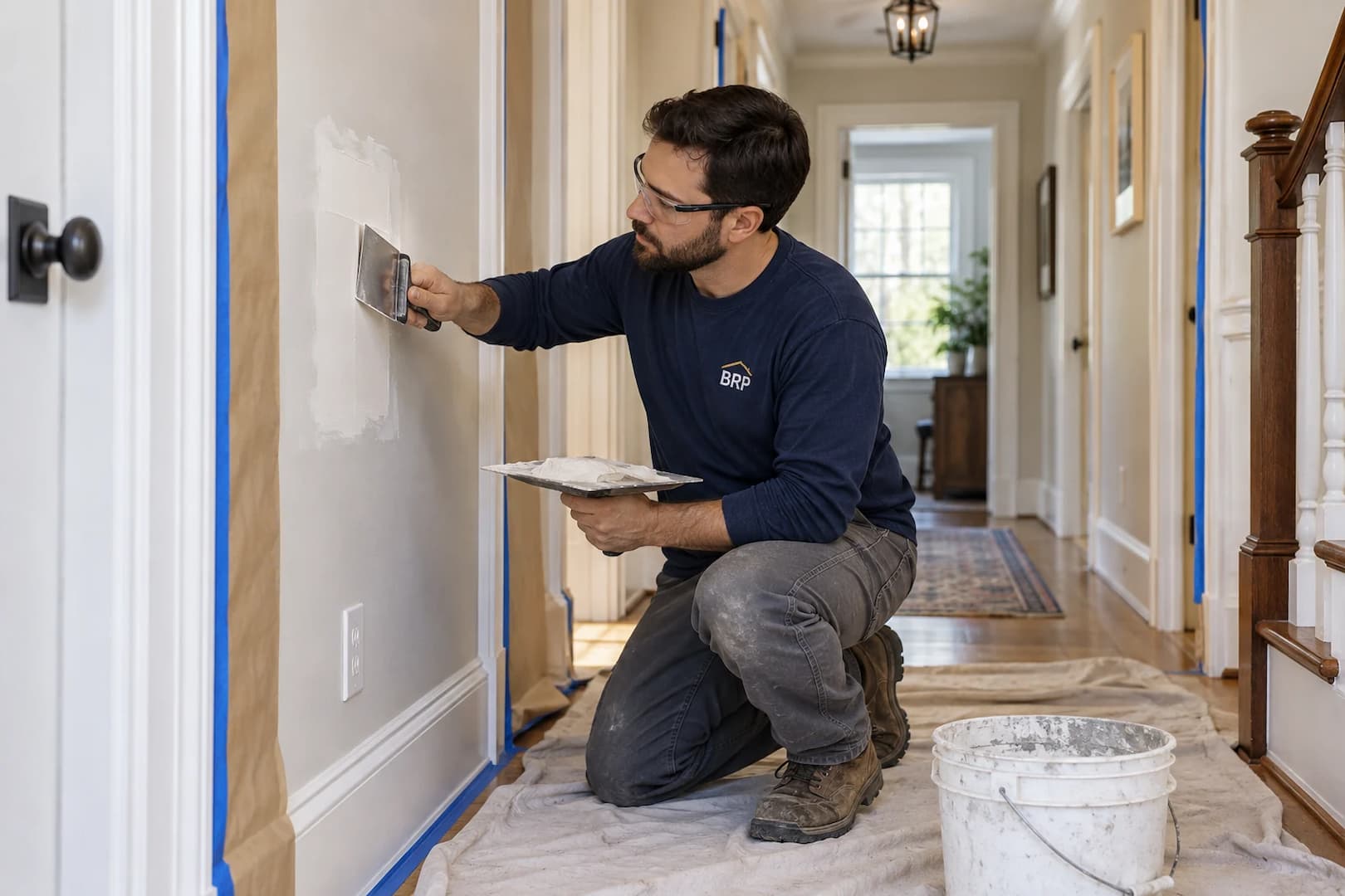 Careful drywall finishing after the affected area has been prepared